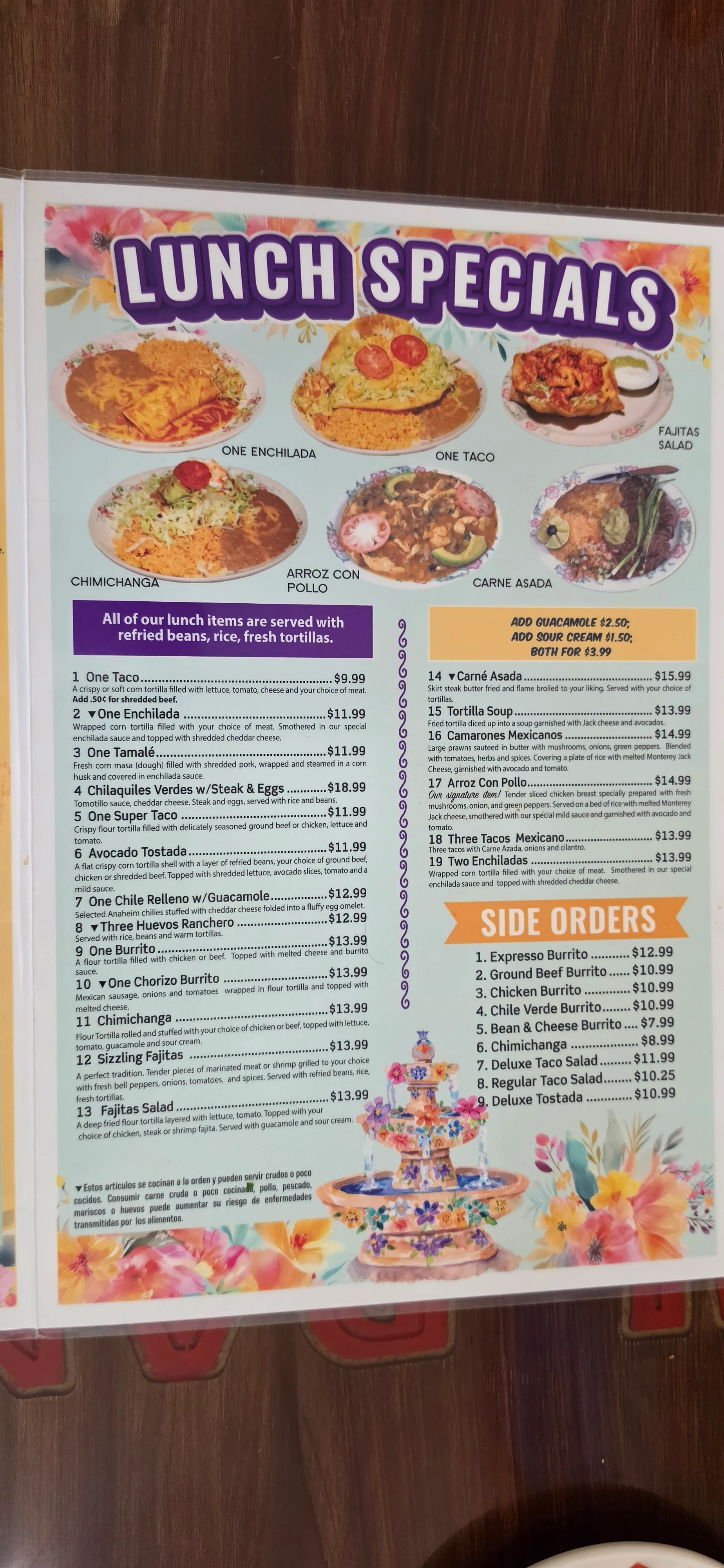 Lunch Entrees